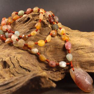 天然阿拉善戈壁石玉手串新疆葡萄干玛瑙原石手链筋脉石项链毛衣链