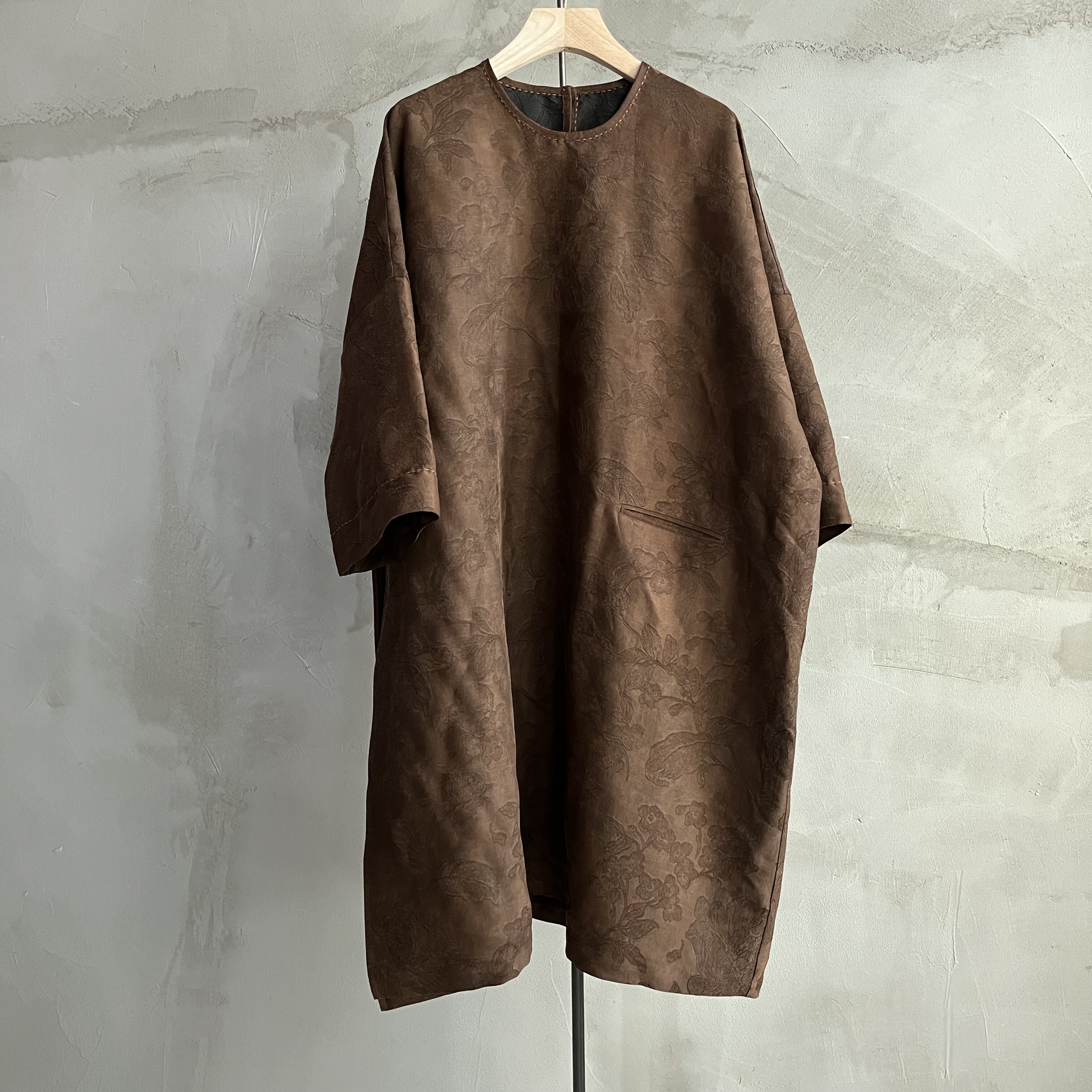 沉香布衣草堂 套头长开气连衣裙长衣  蚕丝混纺提花香云纱 自制