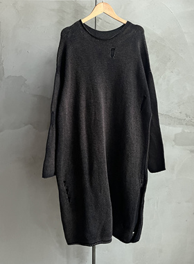 沉香布衣草堂  做旧 毛衣 破洞设计斑驳14212  连衣裙2025秋无活