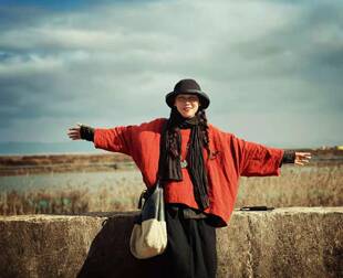 沉香布衣草堂外套短衣亚麻自制两面穿里外亚麻夹棉上衣C21s01001