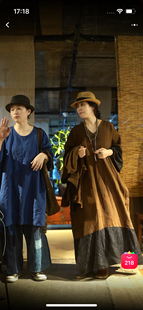 连衣裙 斑驳拼接套头长款 沉香布衣草堂 原创自制香云纱蚕丝混纺