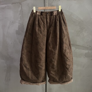 沉香布衣草堂棉裤衣路走来 晕染棉 休闲复古长裤百搭Y25a10228