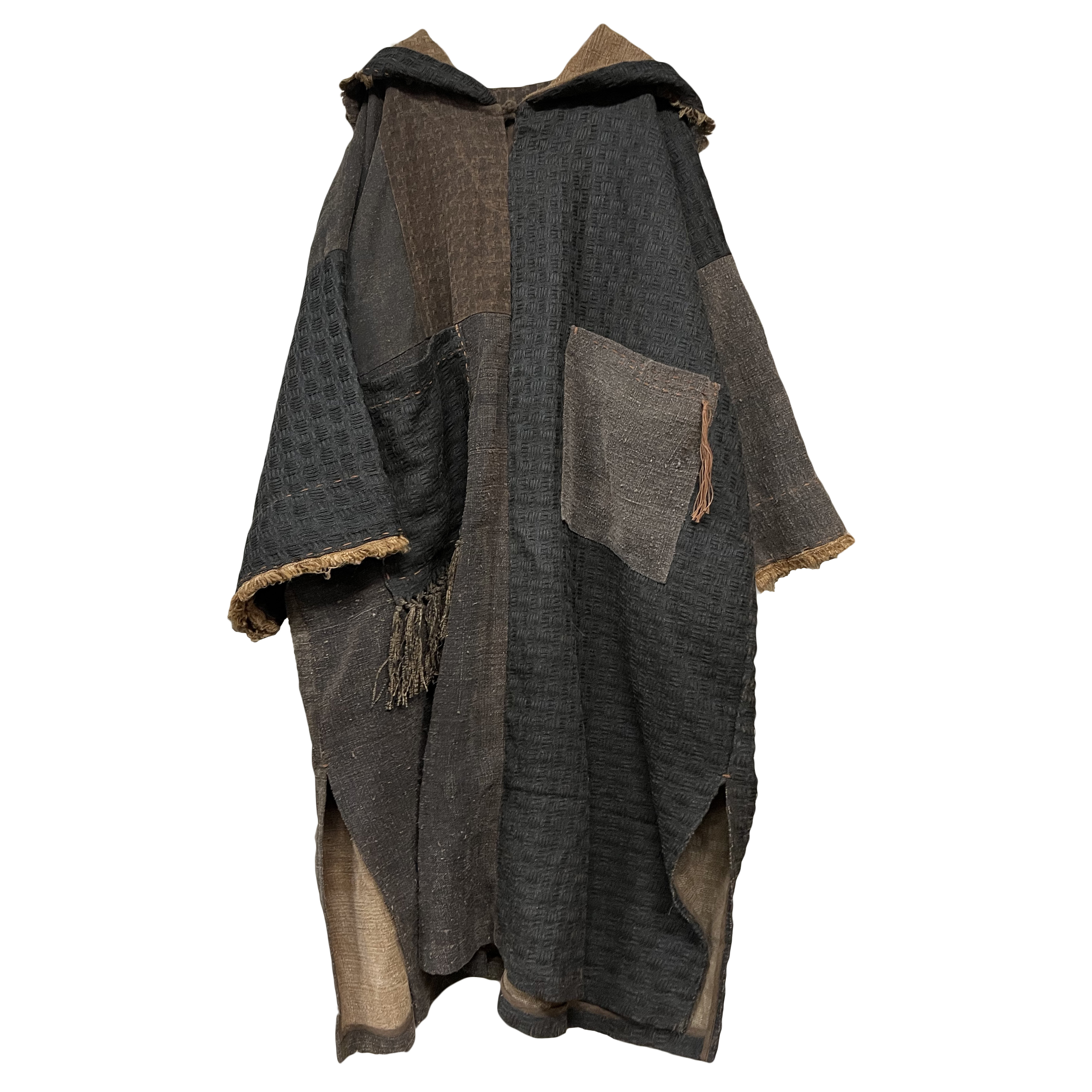 沉香布衣草堂原创自制限量款 柞蚕丝连帽香云纱长衣套头外套