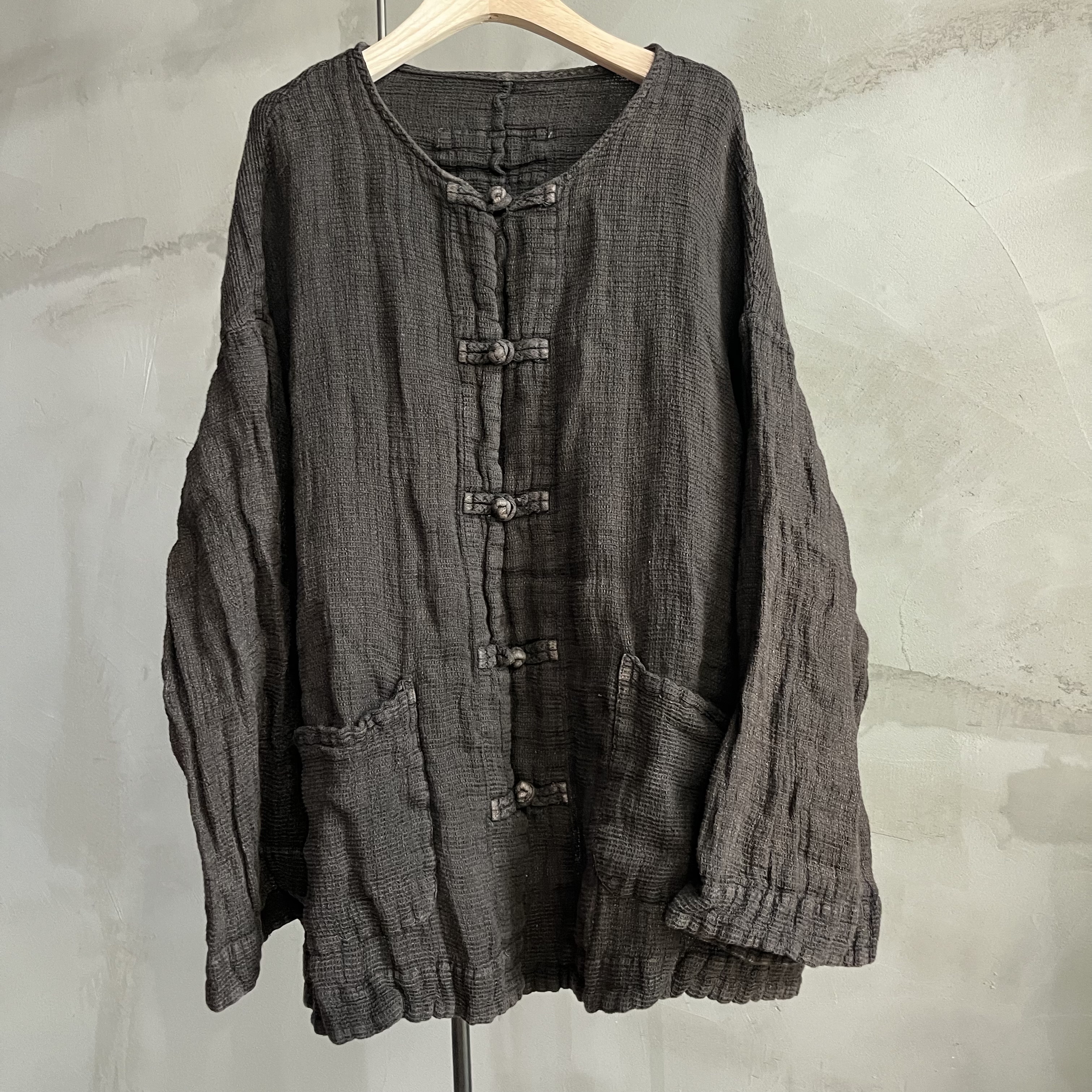 沉香布衣草堂亚麻盘扣衬衫外套宽松自制百搭复古短衣,女装/女士精品,衬衫,淘宝优惠券,粉丝福利购,淘宝优惠卷