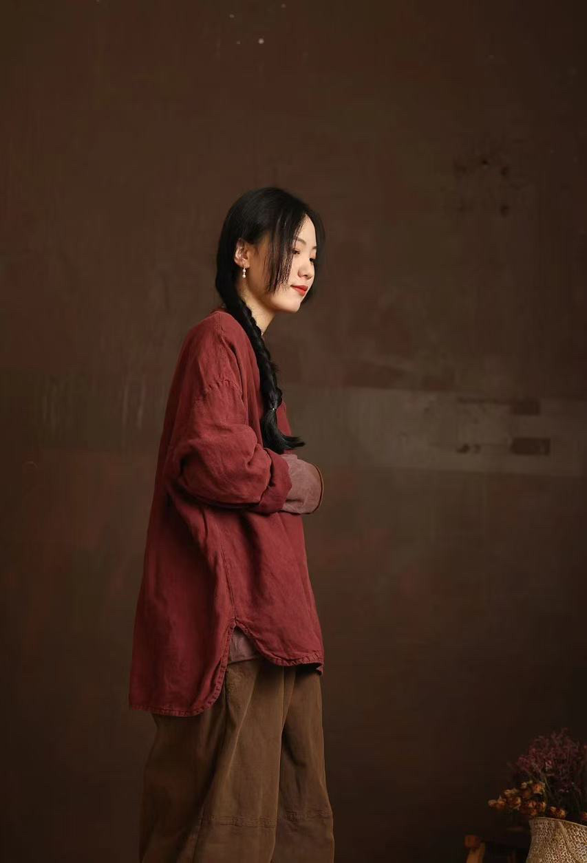 沉香布衣草堂 套头小衫 衣路走来37696 宽松上衣不参与会员折扣