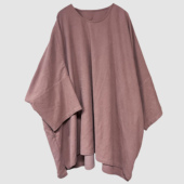 沉香布衣草堂 原创自制砂洗柞蚕丝文艺复古宽松套头中长上衣