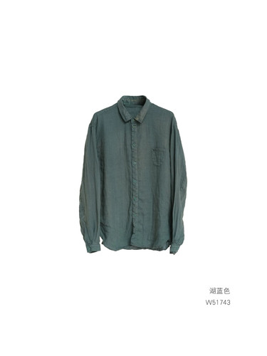 沉香布衣草堂亚麻长袖衬衫  W51743打底上衣衬衣几见J25u03029