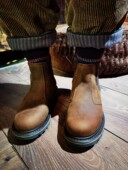 沉香布衣草堂 牛皮P马靴复古大头鞋 5613