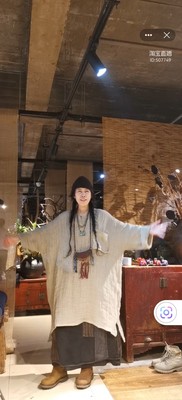 沉香布衣草堂大衬衫 长衣 雨露麻 自制麻本色 上衣外套 超宽松