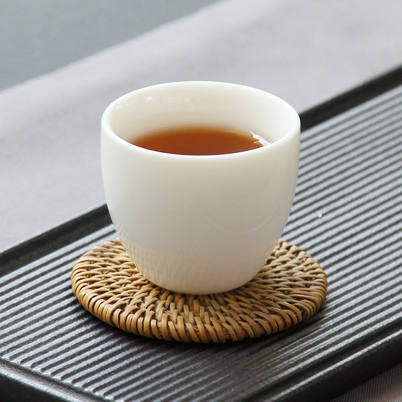 中国白瓷茶杯陶瓷玉瓷杯羊脂玉单杯个人品茗杯主人杯功夫茶具荼杯