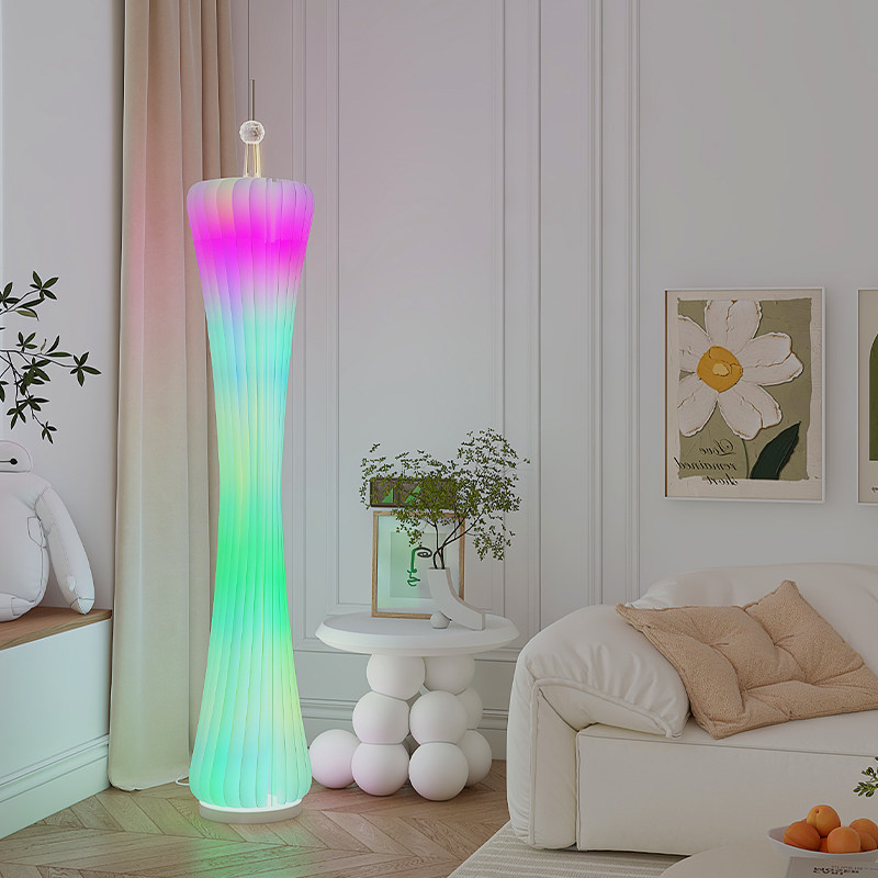 网红现代简约彩色渐变草裙落地灯客厅沙发边卧室装饰灯立式氛围灯,家装灯饰光源,装饰落地灯,淘宝优惠券,粉丝福利购,淘宝优惠卷