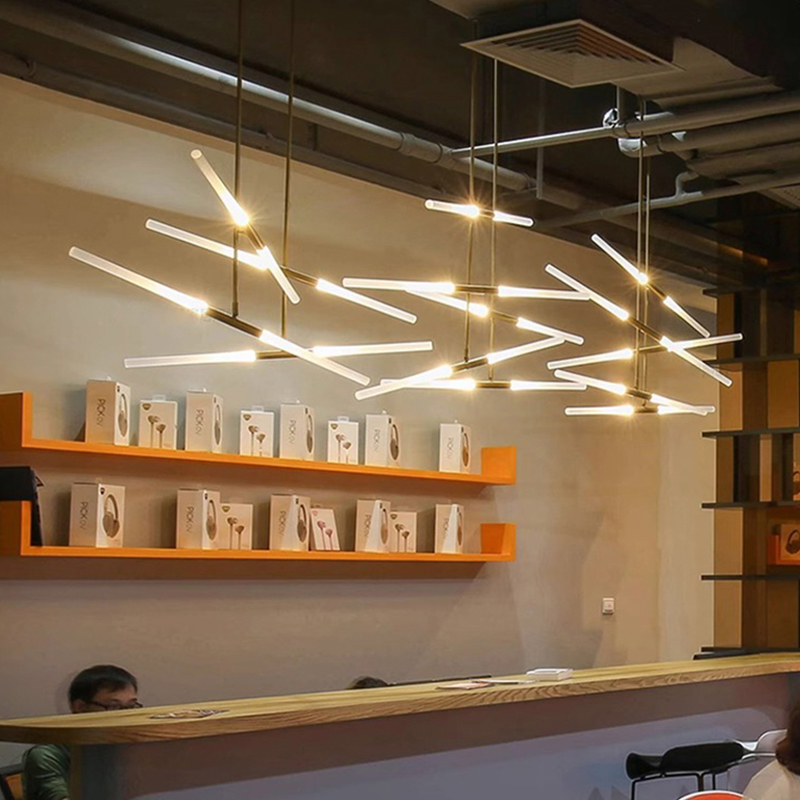 个性长条餐厅收银台吧台吊灯