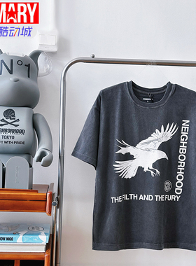 NEIGHBORHOOD SS25 字母图案印花圆领短袖T恤 男款 251PCNH-ST05