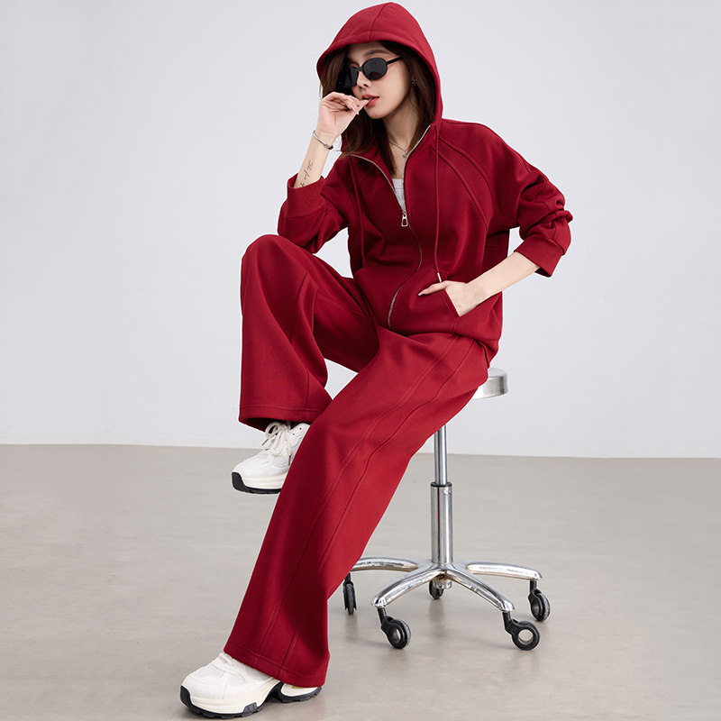 运动套装女大码休闲服纯棉两件套