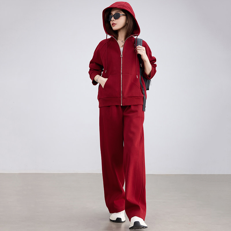运动套装女大码休闲服纯棉两件套