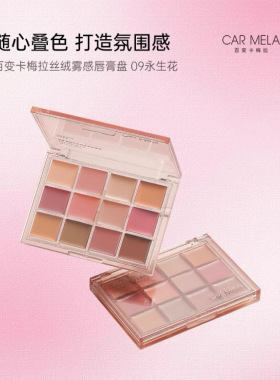 carmela卡梅拉丝绒雾感唇膏盘低饱和裸色系口红调色盘化妆师