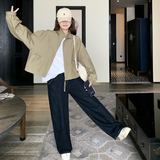 美式复古立领工装短款外套女2025春秋季新款设计感显瘦冲锋衣夹克，女装短外套，帛香坊