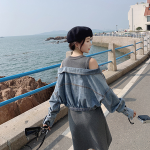 设计感假两件拼接牛仔连衣裙女2025秋季新款182-8520-P145-K198图片