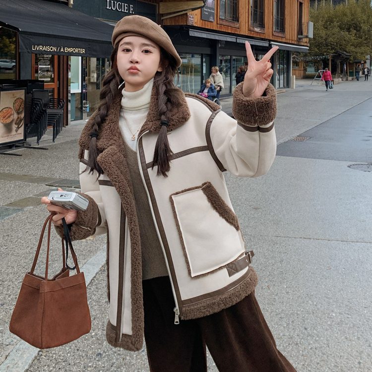 2025冬装新数据流量火焰复合皮毛一体外套女182-8523P195K288，女装皮草，帛香坊