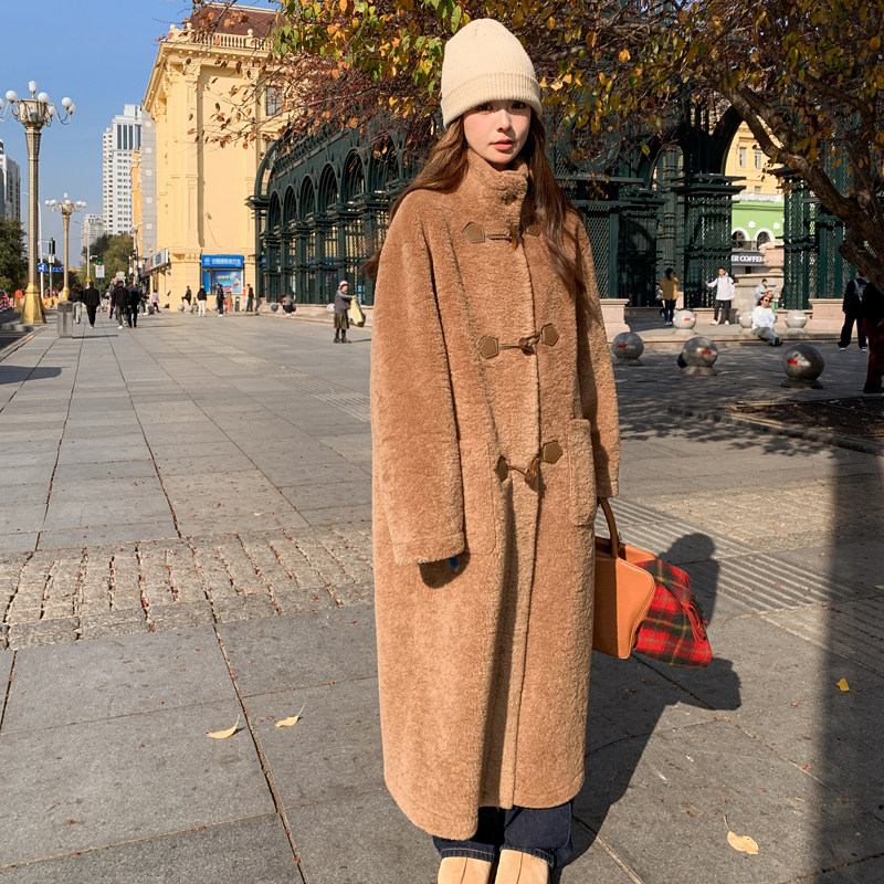 25年高转化高级火焰复合门襟牛角扣皮毛一体182-8585P225K338,女装皮草,帛香坊