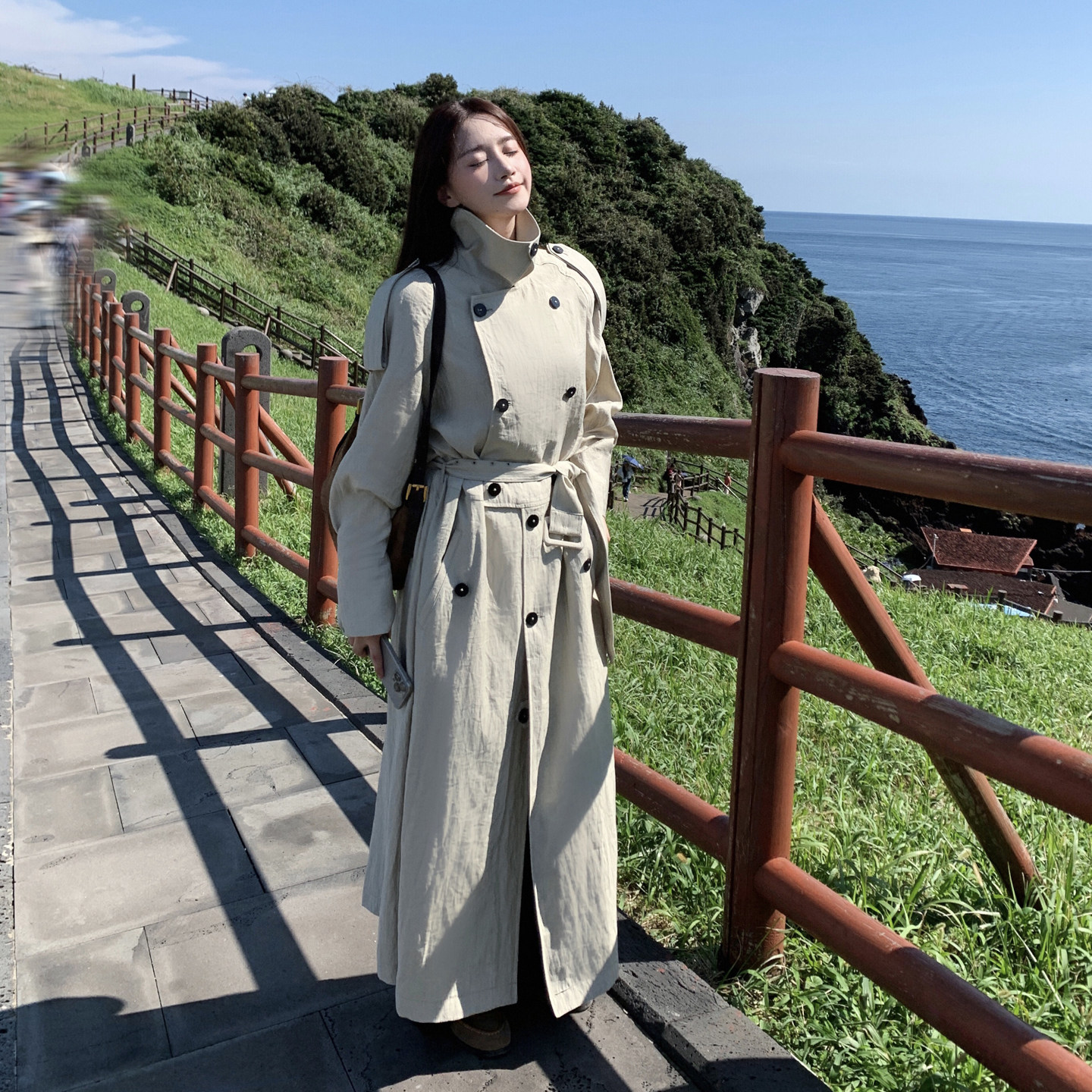 米白色长款风衣外套女2025秋季新款韩系高级感超好看今年流行大衣,商品下架区,帛香坊