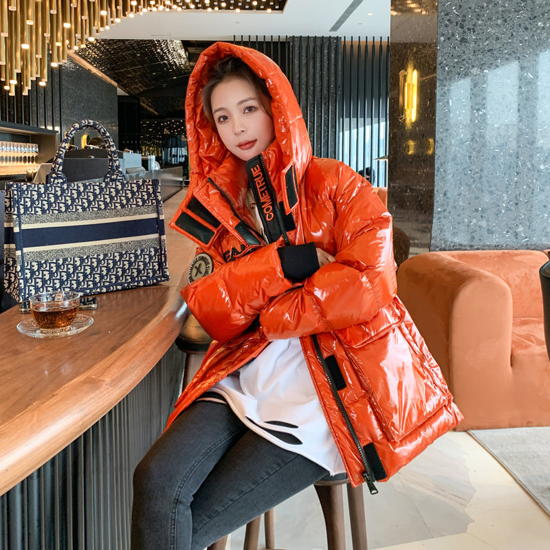 高回弹蓬松感亮橘色连帽25年新款90白鸭绒羽绒服182-8270P315K469,女装羽绒服,帛香坊