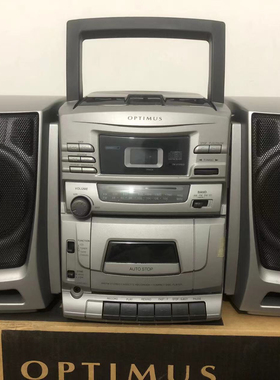 美国OPTIMUS多功能CD磁带机家用卡座CD组合音响FM收音机复古款式