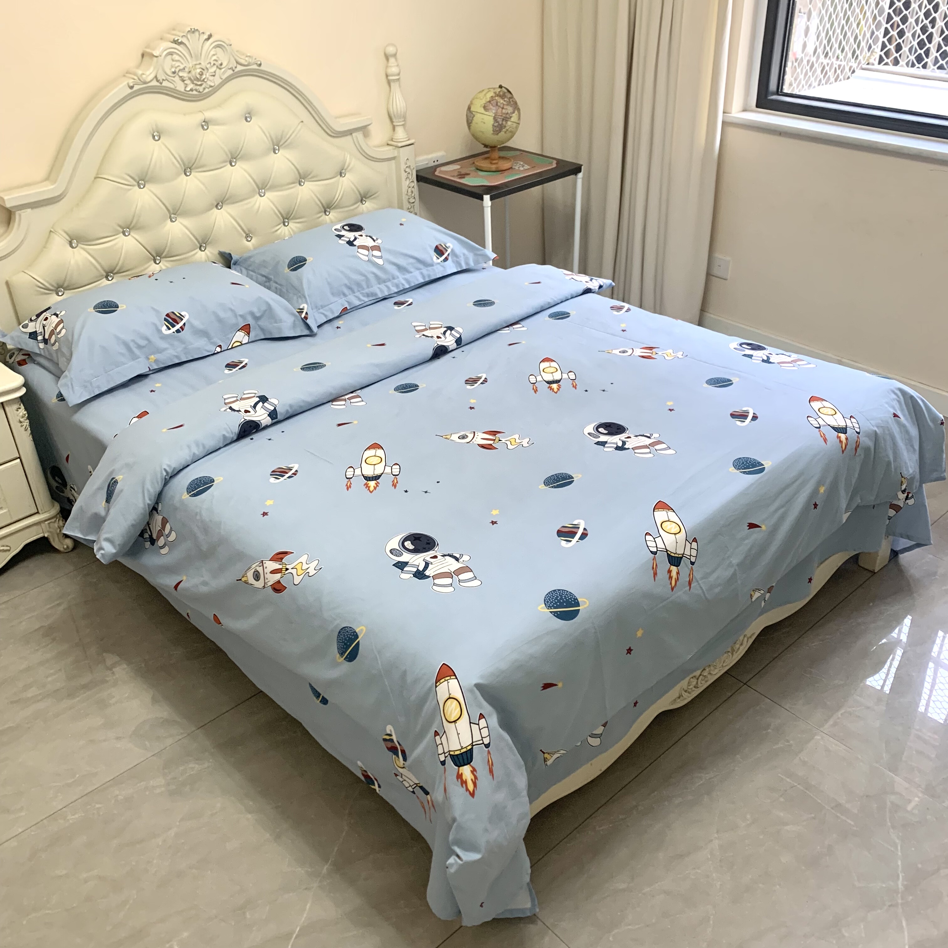 磨毛宇航员布料四件套床单被套枕套床笠定做全棉床上用品