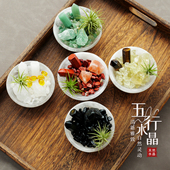 天然水晶碎石水晶碗五行水晶家用供佛曼扎盘供品盘宝石玛瑙摆件