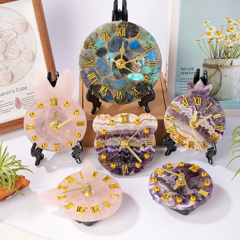 天然水晶石时钟摆件创意玛瑙片钟表家居客厅动物水果造型装饰摆设,饰品/流行首饰/时尚饰品新,摆件,淘宝优惠券,粉丝福利购,淘宝优惠卷