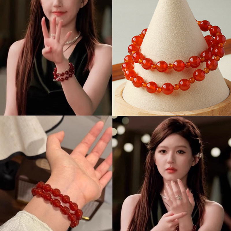 赵露思许我耀眼许妍同款天然红玛瑙高级显白手串手链单双圈首饰女,饰品/流行首饰/时尚饰品新,手饰/手串,淘宝优惠券,粉丝福利购,淘宝优惠卷