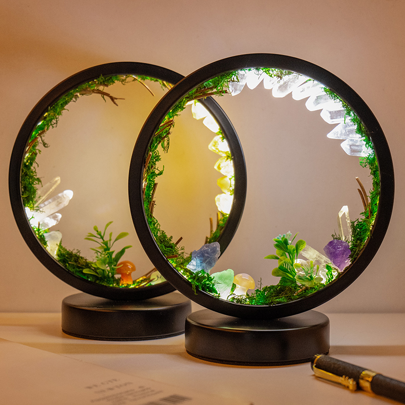 摆件天然水晶家居摆件小夜灯