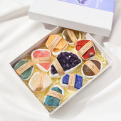 天然水晶原石矿石标本盒孩子儿童礼物矿物晶体收藏科普摆件石头