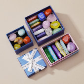 混色天然水晶矿石原石标本六角柱摆件海螺玉石标本盒礼物儿童