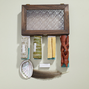 天然鼠尾草熏香卧室内持久家用香薰空气净化水晶消薰衣草圣木香薰