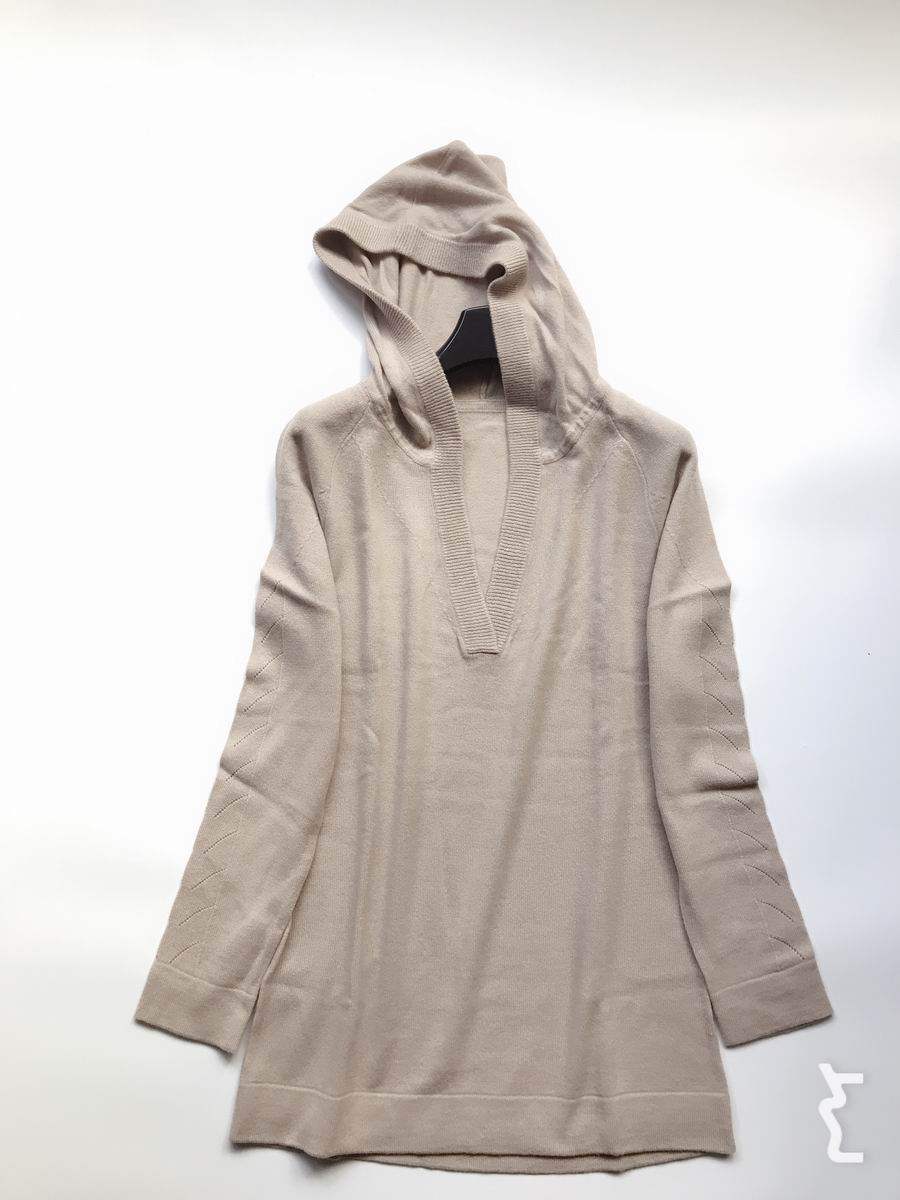 外贸出口原单纯山羊绒中长款针织连帽衫女羊绒衫外套毛衣秋冬新品