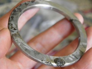 橄榄陨石手镯俄罗斯随城含橄榄铁纯银手镯复古情侣纪念礼物