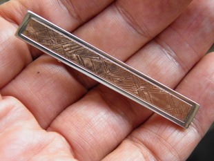 男士纯银镀玫瑰金瑞典M铁陨石领带夹 总裁职业领带别针个性水晶夹