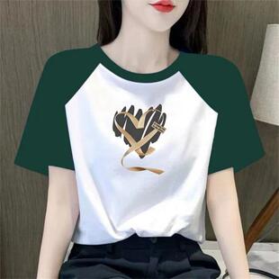 夏显瘦宽松休闲高质感上衣 t恤女短袖 清仓捡漏外贸时尚 妈妈插肩袖