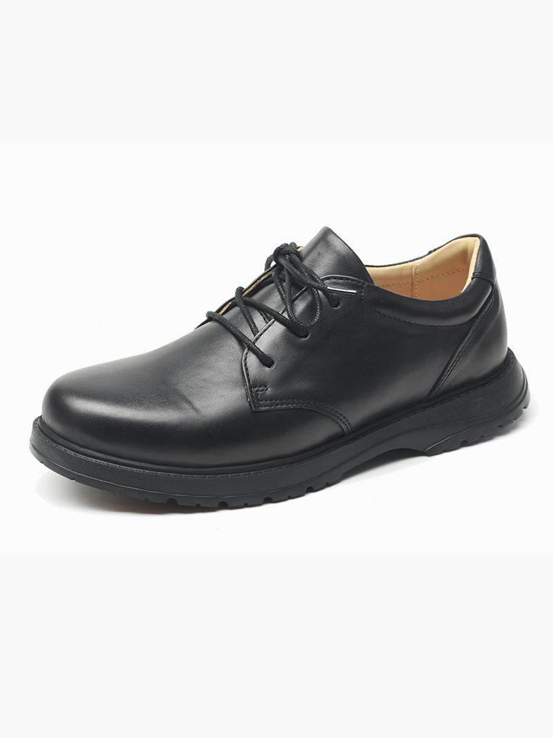 New Teen Black Leather Parent-Child Leather Shoes Soft Sole Medium and Older Children Primary School Students Tie Up Performance Dress Shoes