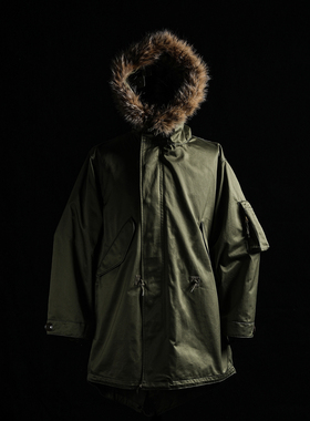 GIZEMO 稀少M48 PARKA鱼尾大衣 M1948宽松版型 阿美咔叽长款风衣