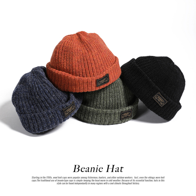 GIZEMO新西兰羊毛复古毛线冷帽