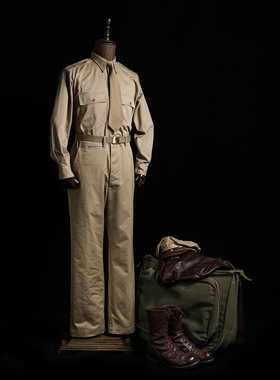 GIZEMO 美产长绒棉 40年代风格Chino长裤 二战经典美式复古卡其裤