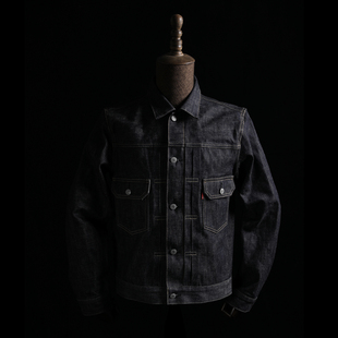 GIZEMO 日本冈山粉耳面料2代复古原牛丹宁夹克512 TYPE2牛仔外套