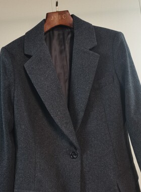 春秋新款TH精纺羊毛外套一粒扣篙端通勤修身显瘦长袖经典西装上衣
