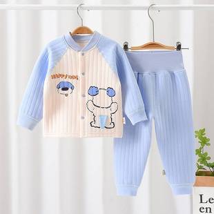 新生婴儿儿童打底夹棉套装 高腰护肚秋衣秋裤 春秋长袖 小童保暖套装