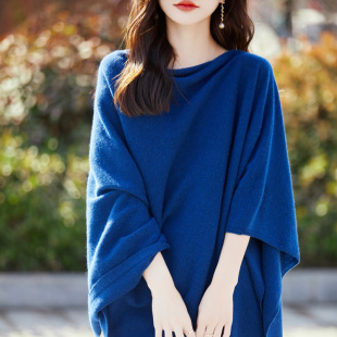 羊范春夏季多功能100纯羊毛披肩外搭套头气质优雅围巾宽松V领斗篷