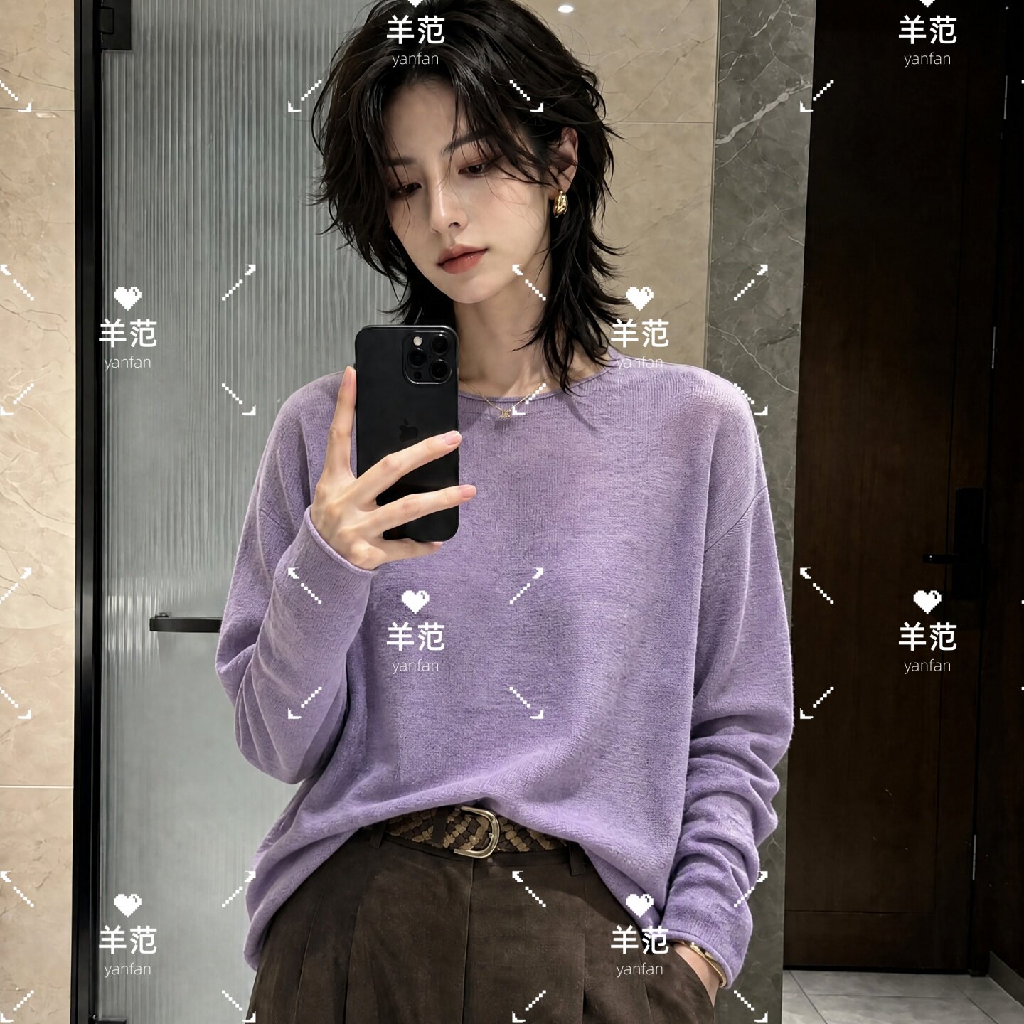 羊毛针织长袖女春夏薄款简约上衣