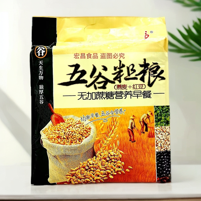 正品宝嘉力810g无加蔗糖中老年五谷粗粮营养早餐红豆燕麦片27小袋