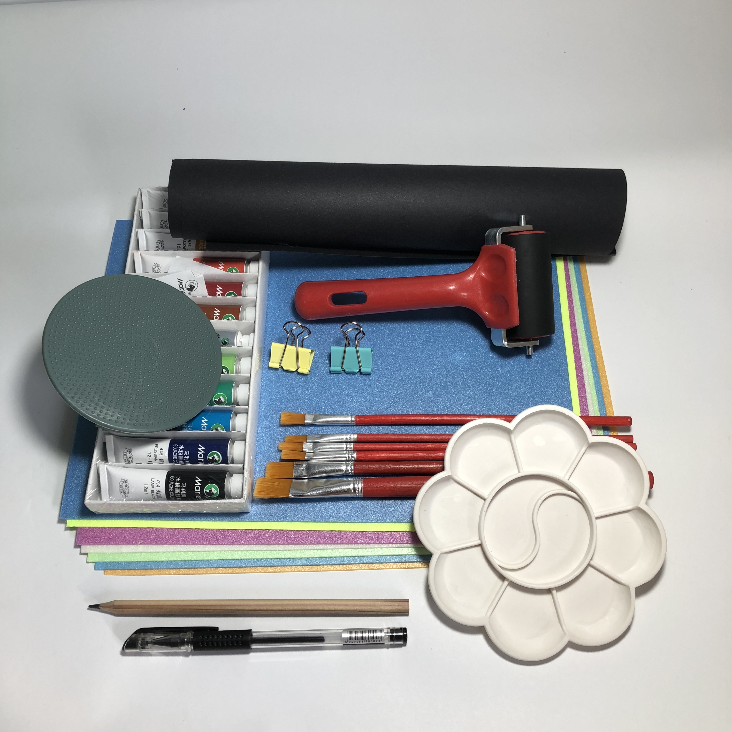 吹塑纸8开版画套装材料粉印版画工具a4学生高密度拓印版画吹塑板